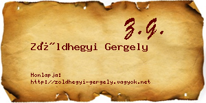 Zöldhegyi Gergely névjegykártya